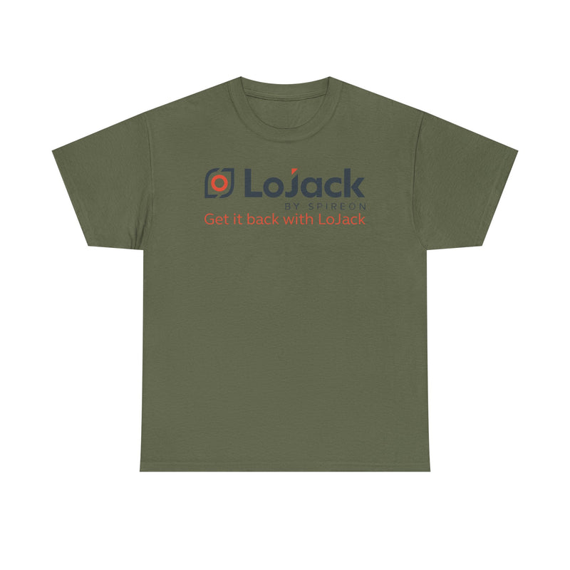 Load image into Gallery viewer, LoJack Defunct Car Security T-Shirt Get It Back With LoJack Spireon Tech Tee
