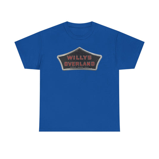 Willys Overland Trade Mark Reg Vintage Automobile Logo Collectible T-shirt