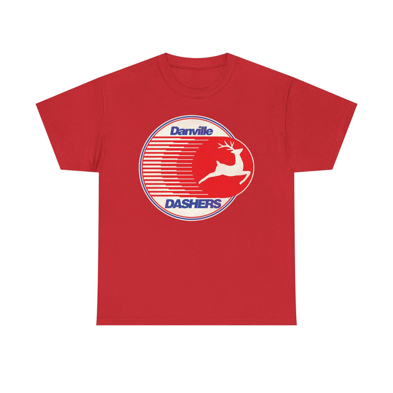 Load image into Gallery viewer, Danville Dashers Red Blue Logo Hockey Team T-shirt
