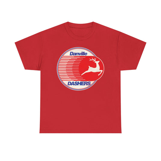 Danville Dashers Red Blue Logo Hockey Team T-shirt