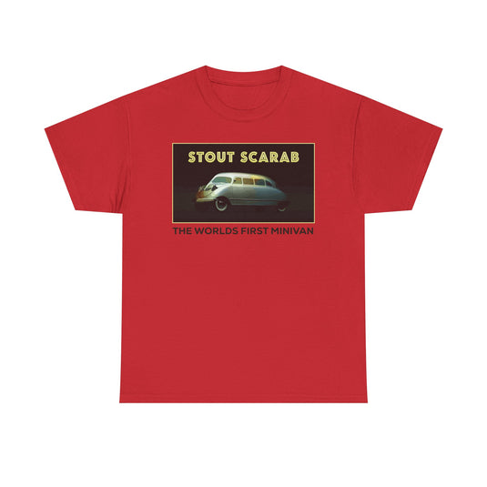Stout Scarab The Worlds First Minivan Classic Automotive Logo T-shirt
