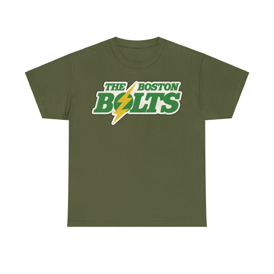 Boston Bolts Lacrosse Green Yellow Logo Nostalgic Retro T-shirt