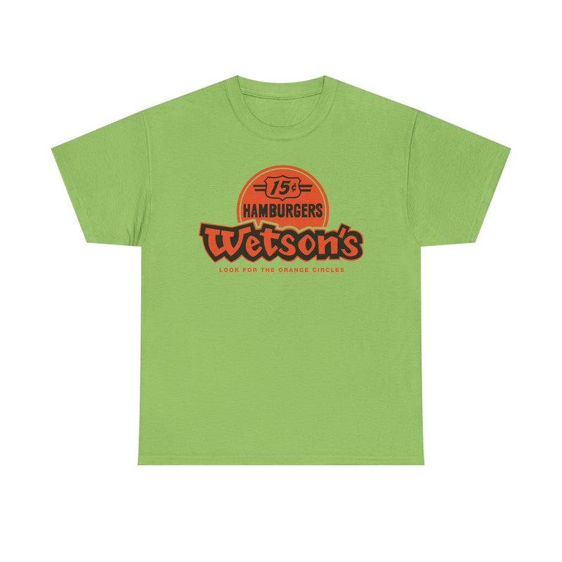 Load image into Gallery viewer, Wetson&#39;s 15¢ Hamburgers Orange Circles Vintage Logo Chain Restaurant T-Shirt
