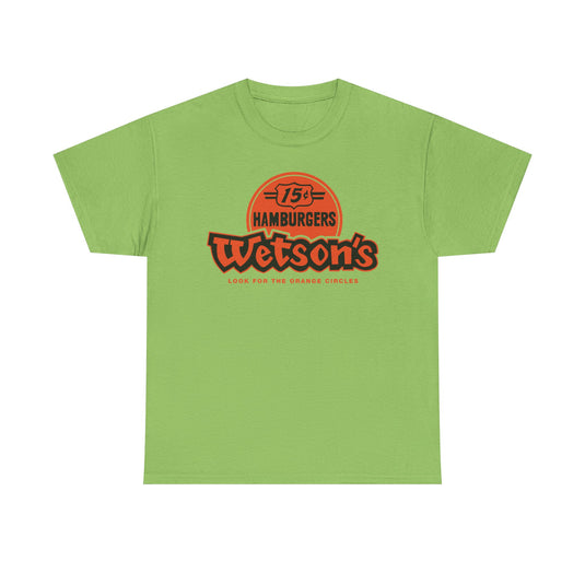 Wetson's 15¢ Hamburgers Orange Circles Vintage Logo Chain Restaurant T-Shirt