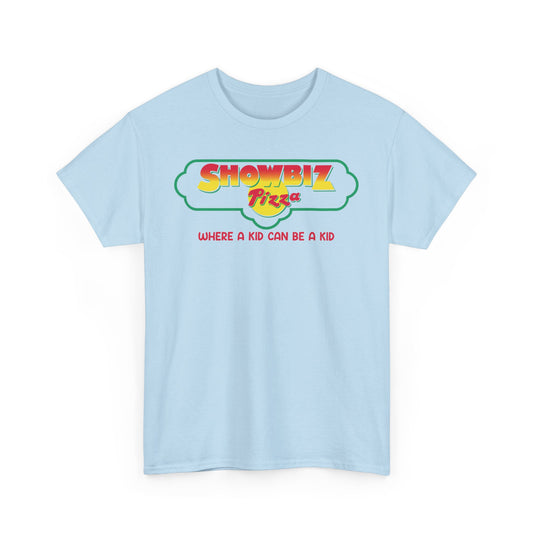 ShowBiz Pizza Where A Kid Can Be A Kid Vintage Logo Chain T-Shirt