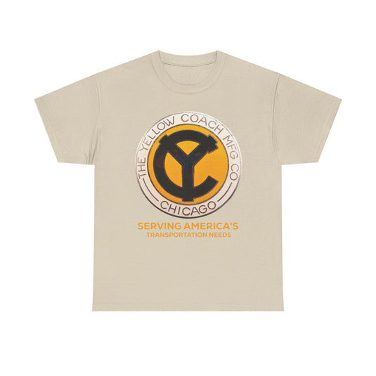 The Yellow Coach Mfg Co Chicago Serving America's Transportation Needs Vintage Logo T-shirt