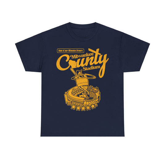 Milwaukee County Stadium Nostalgic Retro Baseball Team T-shirt