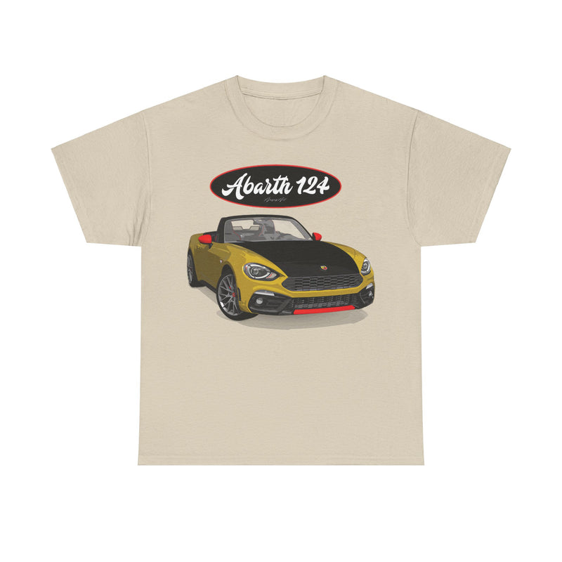 Load image into Gallery viewer, Fiat 124 Spider Arbarth Giallo Car Nostalgic Retro T-shirt
