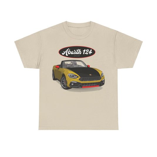 Fiat 124 Spider Arbarth Giallo Car Nostalgic Retro T-shirt