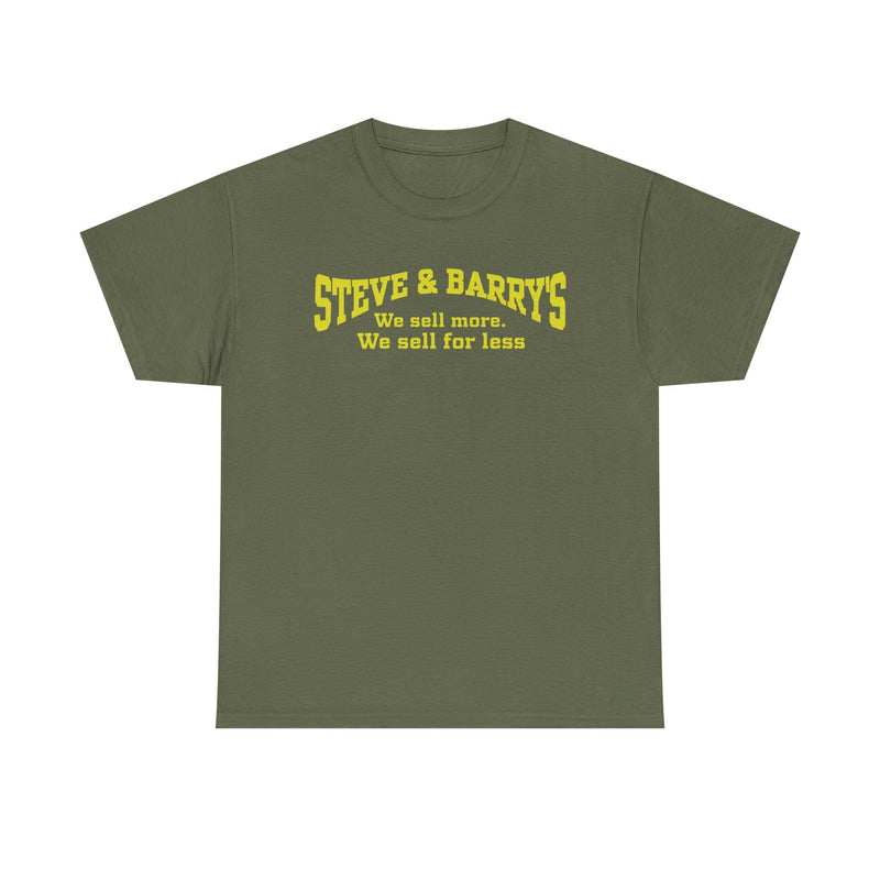 Load image into Gallery viewer, Steve &amp; Barry's We Sell More We Sell For Less Yellow Budget Clothing T-shirt
