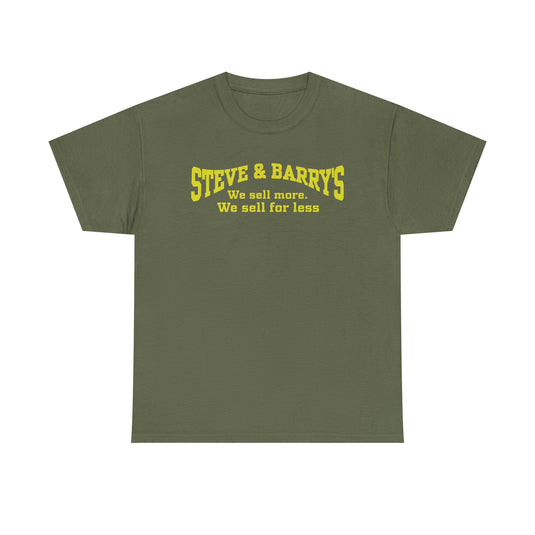 Steve & Barry's We Sell More We Sell For Less Yellow Budget Clothing T-shirt