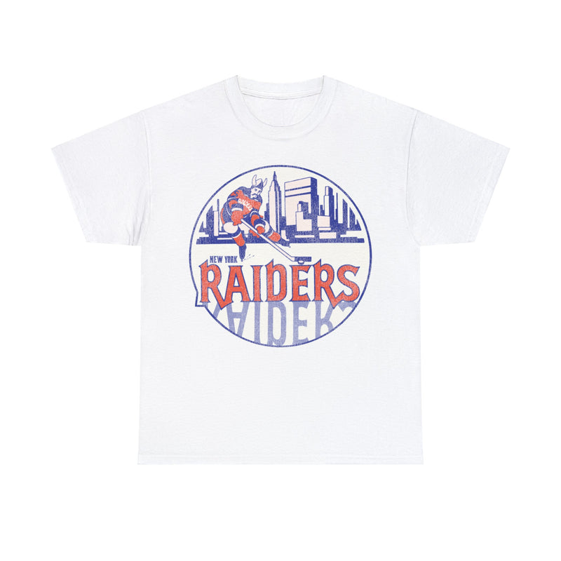 Load image into Gallery viewer, New York Raiders Logo Nostalgic Hockey T-shirt
