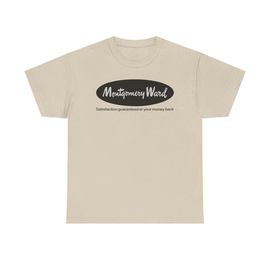 Montgomery Ward Satisfaction Guaranteed Black Oval Retail Department T-shirt