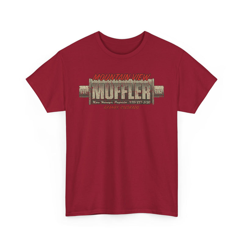 Load image into Gallery viewer, Mountain View Muffler Est 1992 Colorado T-shirt
