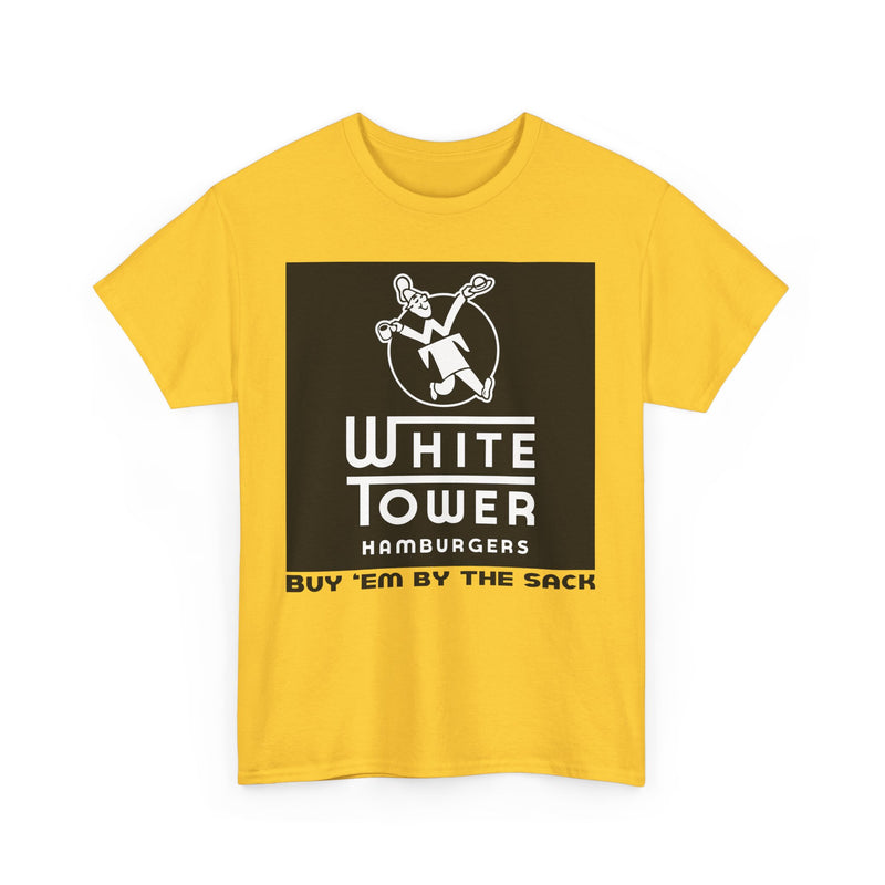 Load image into Gallery viewer, White Tower Hamburgers Buy Em By The Sack Vintage Logo T-Shirt
