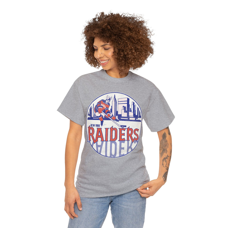 Load image into Gallery viewer, New York Raiders Logo Nostalgic Hockey T-shirt
