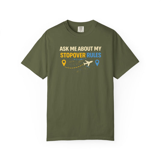 Stopover Rules Funny Credit Card Points Miles Travel T-shirt