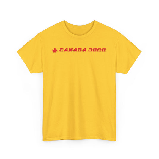 Canada 3000 Red Maple Leaf Charter Airline Retro Aviation T-shirt