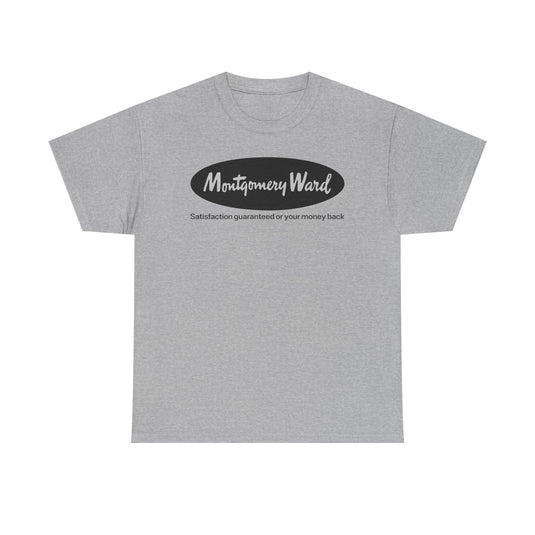 Montgomery Ward Satisfaction Guaranteed Black Oval Retail Department T-shirt