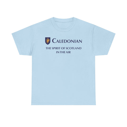 Caledonian The Spirit of Scotland in the Air Vintage Airline Logo T-shirt