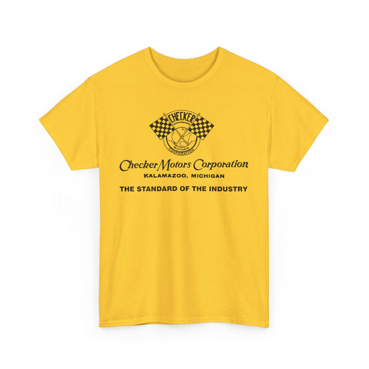 Vintage Checker Motors Kalamazoo Michigan Standard of Industry T-shirt