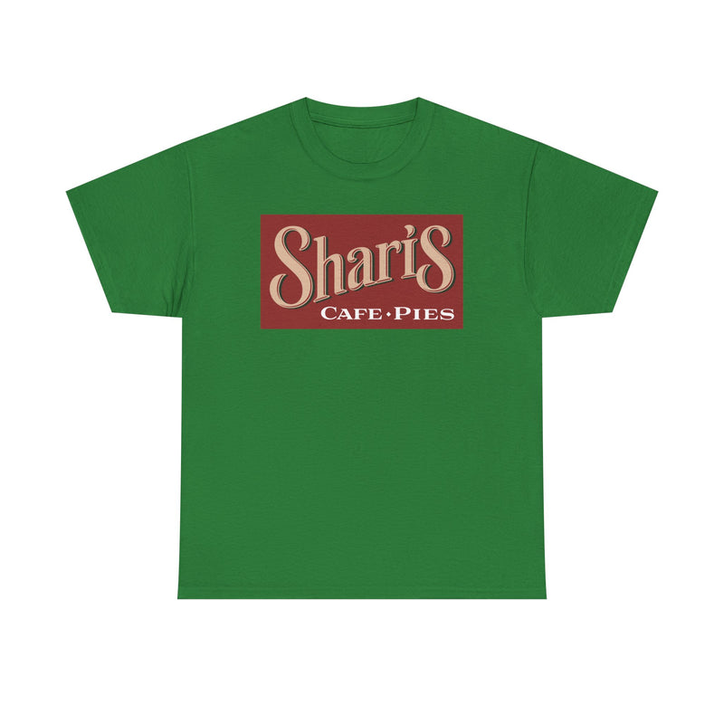 Load image into Gallery viewer, Sharis Cafe Pies T-Shirt - Restaurant Industry Defunct Logo Tee
