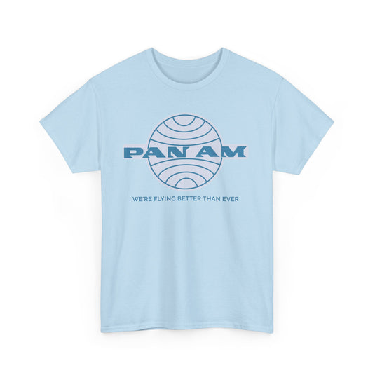 Pan Am Classic Blue Globe Logo Flying Better Than Ever T-shirt