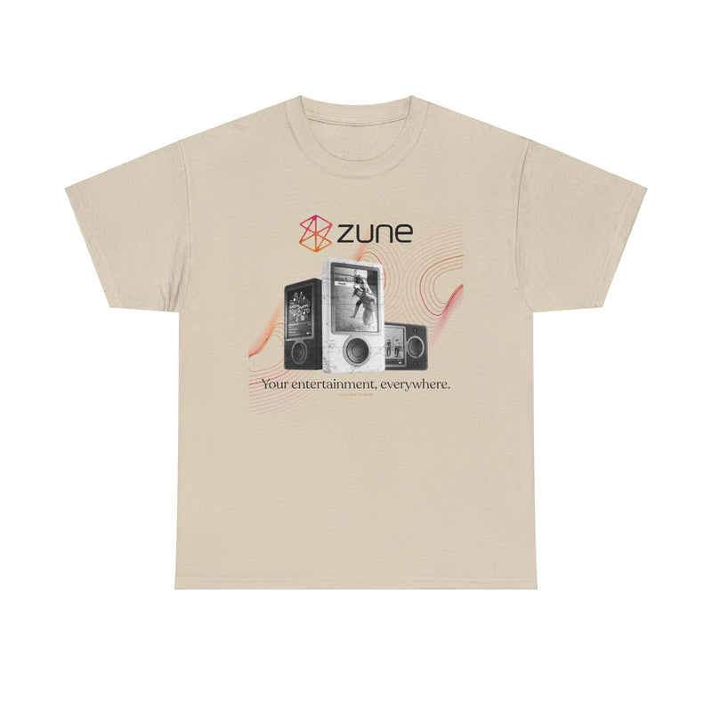 Load image into Gallery viewer, Zune Early Digital Music Player Nostalgic Tribute T-shirt
