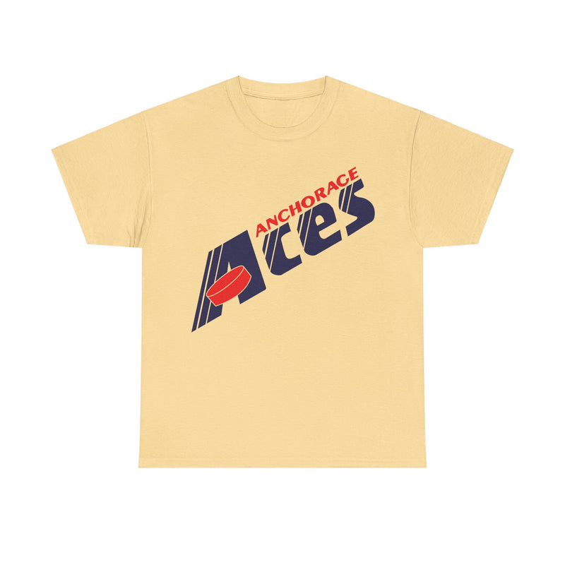 Load image into Gallery viewer, Anchorage Aces Slant Logo PSHL Hockey 1989 Nostalgic Retro T-shirt
