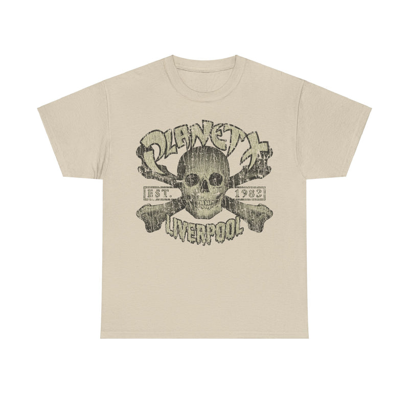 Load image into Gallery viewer, Planet X Liverpool Skull 1983 Nightclub Distressed Print T-shirt
