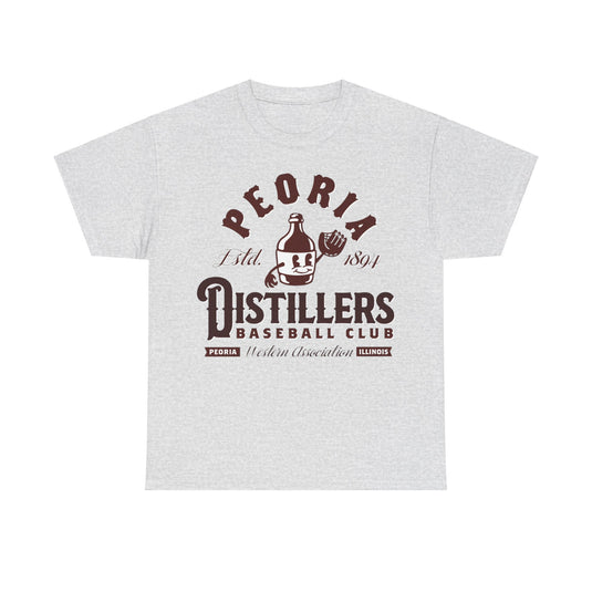 Peoria Distiller Est 1894 Illinois Baseball T-shirt