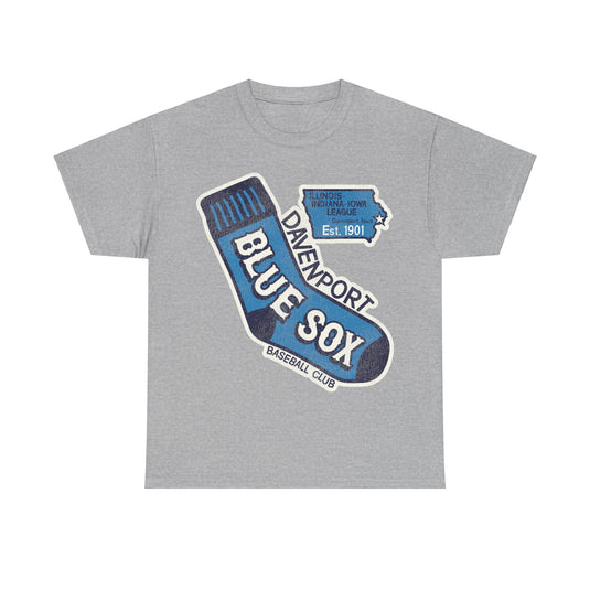 Davenport Blue Sox Nostalgic Retro Baseball Team T-shirt