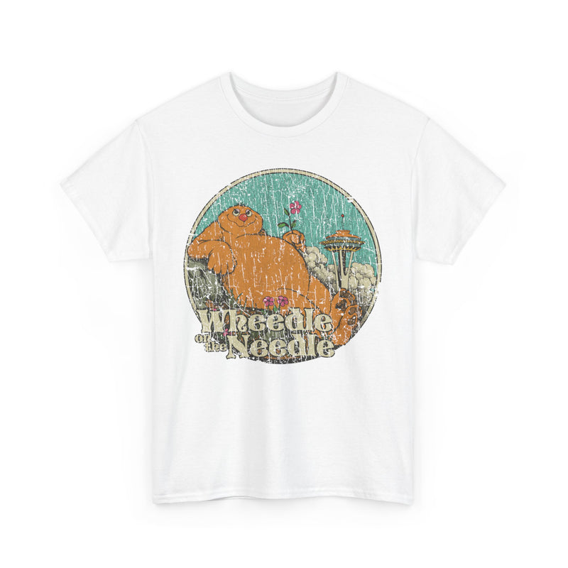 Load image into Gallery viewer, Wheedle on the Needle 1974 Seattle Washington Nostalgic Illustrated Book T-shirt
