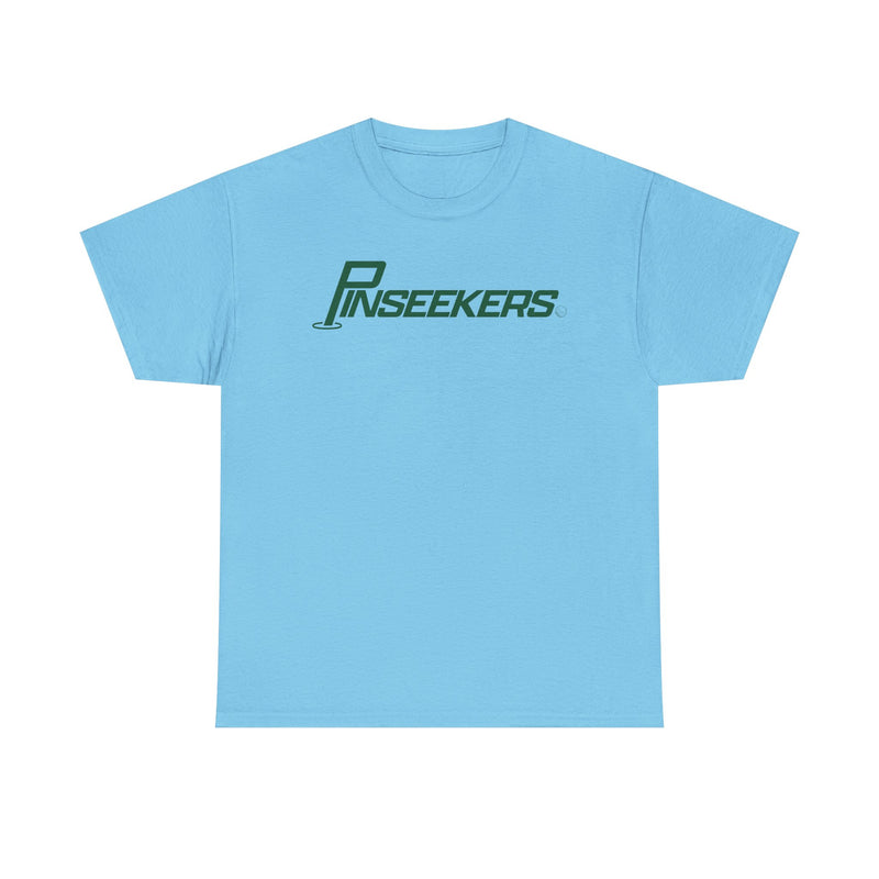 Load image into Gallery viewer, DeForest PinSeekers T-Shirt Defunct Golf Course Bankrupt Company Logo Tee
