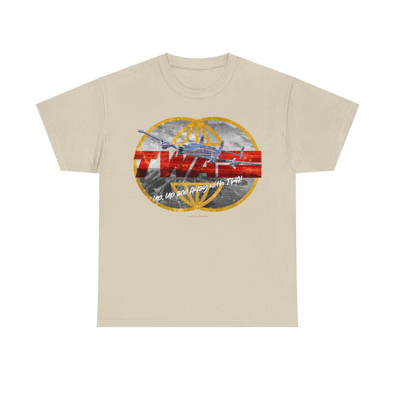 Load image into Gallery viewer, TWA Transworld Airline Up Up and Away Nostalgic Retro Logo T-shirt
