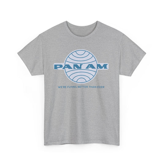 Pan Am Classic Blue Globe Logo Flying Better Than Ever T-shirt