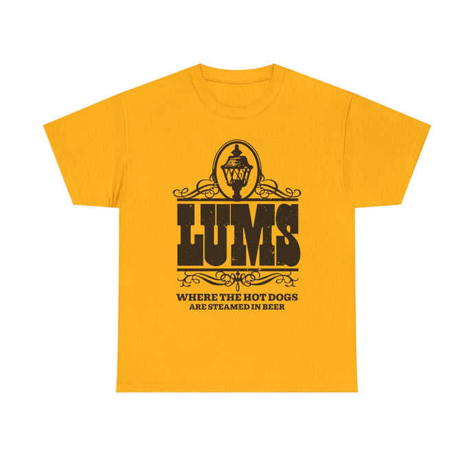 Lums Where Hot Dogs Are Steamed In Beer Vintage Logo T-Shirt