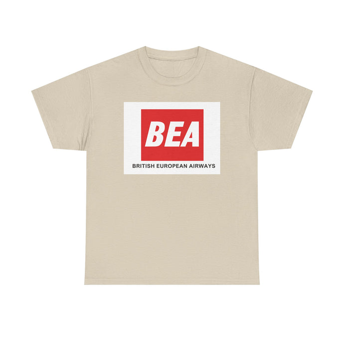 BEA British European Airways Red Square Vintage Travel Collectible T-shirt