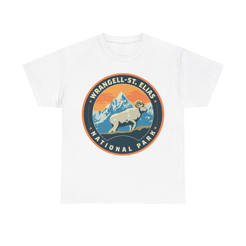 Load image into Gallery viewer, Wrangell-St Elias National Park Alaska Round Logo T-shirt
