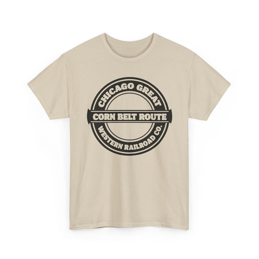 Chicago Great Western Corn Belt Route Railroad Logo Train T-Shirt
