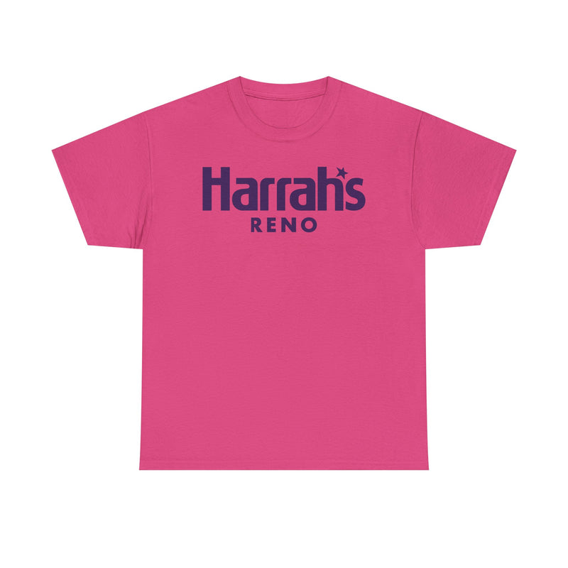 Load image into Gallery viewer, Harrah’s Reno Defunct Casino Logo Purple Graphic T-Shirt Nevada Gambling Resort Tee
