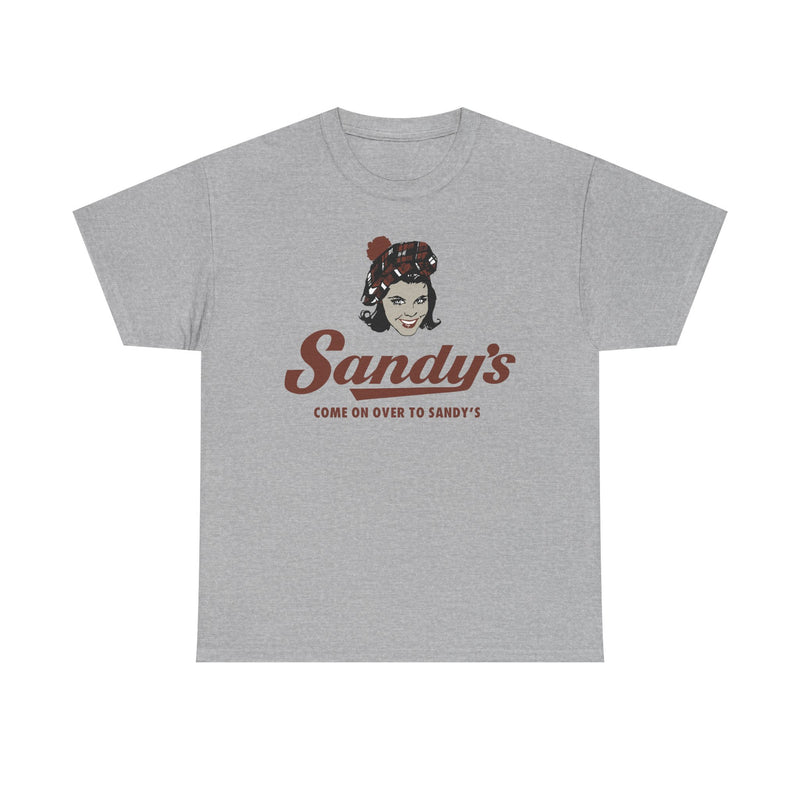 Load image into Gallery viewer, Sandy&#39;s Come On Over To Sandy&#39;s Vintage Restaurant Logo T-Shirt
