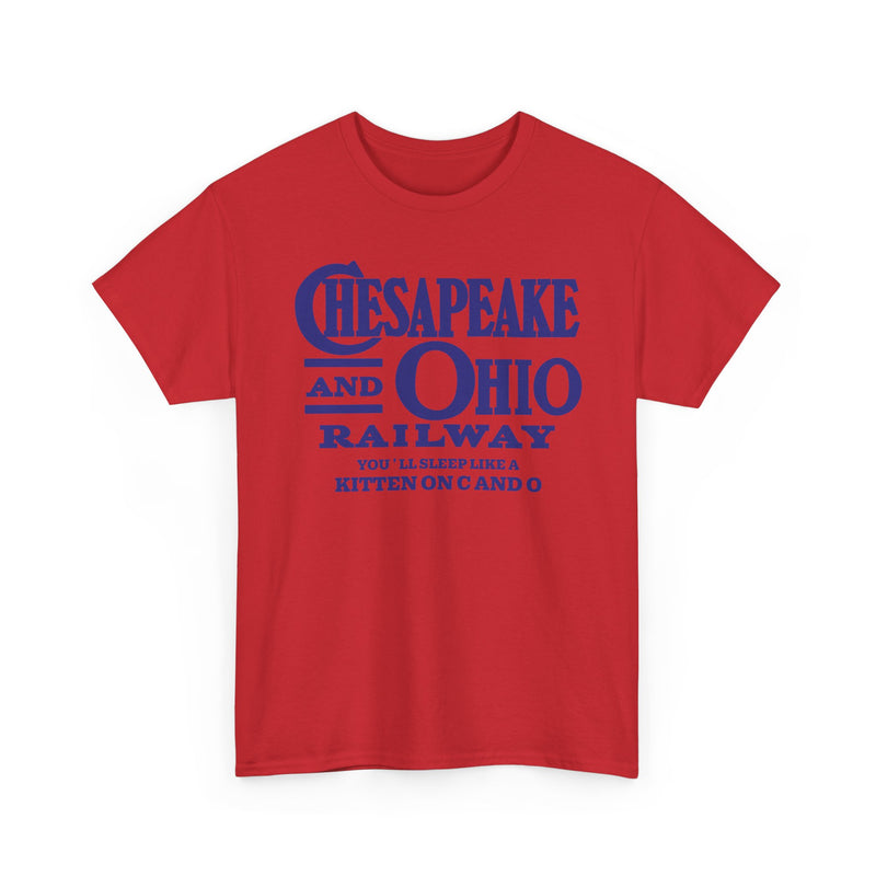 Load image into Gallery viewer, Chesapeake Ohio Railway Sleep Like Kitten Railroad Logo T-Shirt
