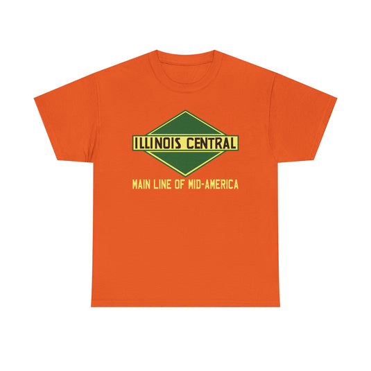 Illinois Central Main Line Mid-America Railroad Green Logo Train T-Shirt