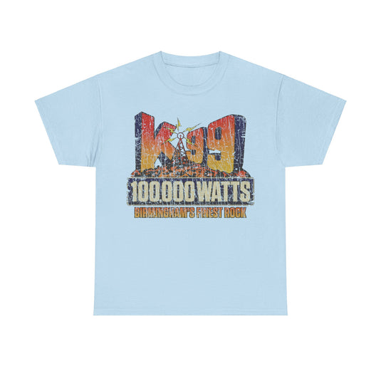 K99 Birminghams Finest Rock 1976 Radio Station Distressed Print T-shirt