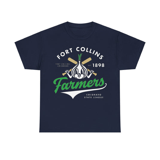 Fort Collins Colorado Farmers Nostalgic Retro Baseball Team T-shirt