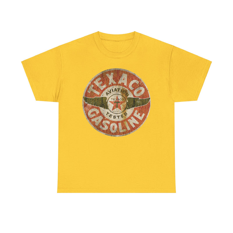 Load image into Gallery viewer, Texaco Aviation Tested Gasoline Sign 1902 Texas Oil Company T-shirt
