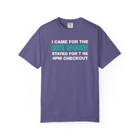 Suite Upgrade Late Checkout Credit Card Points Miles Teal T-shirt