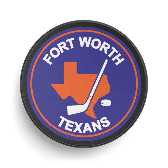 Fort Worth Texans 1981 Texas Nostalgic Logo Hockey Puck