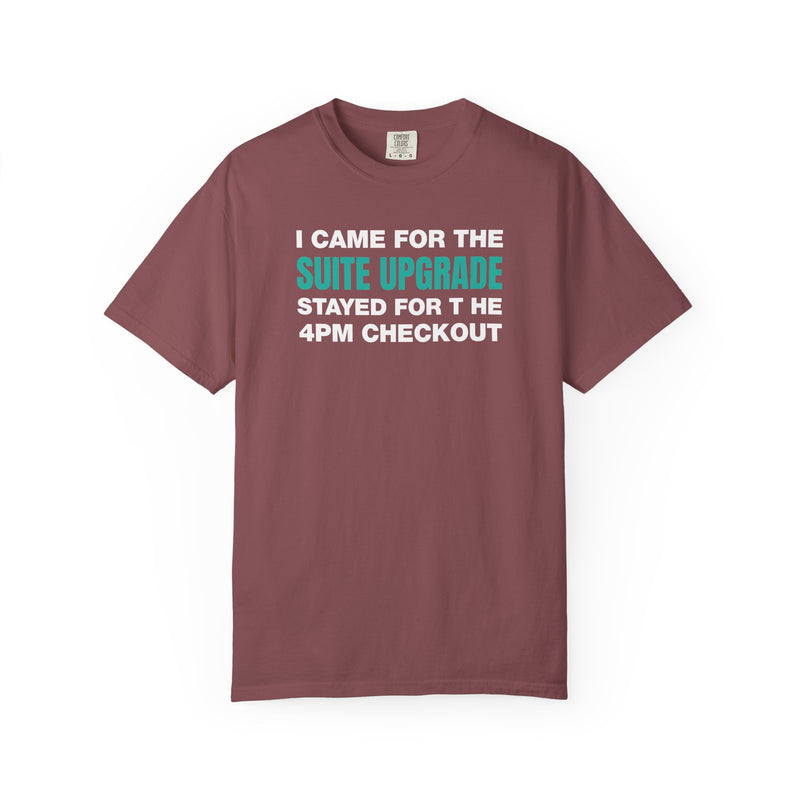 Load image into Gallery viewer, Suite Upgrade Late Checkout Credit Card Points Miles Teal T-shirt
